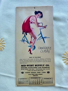 Vtg Earl Moran Oct-Dec 1934 Mid-West Supply Co. in Chicago Advertising Pin-Up - Picture 1 of 2