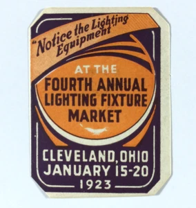 Poster Stamp Cinderella 4th Annual Lighting Fixture Market Cleveland Ohio 1923 - Picture 1 of 2