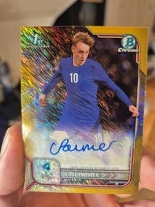 Cole Palmer AUTO /50 Gold Shimmer Refractor 2022 Bowman Chrome U21 Prospects RC  - Bild 1 von 7