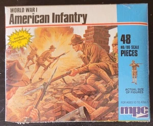 KIT DE FIGURAS DE INFANTERÍA AMERICANA DE LA PRIMERA GUERRA MUNDIAL ESCALA HO/OO MPC DE COLECCIÓN #6020 - SELLADO - Imagen 1 de 3