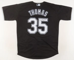 Frank Thomas Signed White Sox Nike Style Home Black Jersey (JSA COA) 500 HR Club - Picture 1 of 6