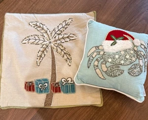 Entzückendes Kissenset Weihnachten Küste/18”x18” Nur Kissenbezug & 12”x12” Kissen - Bild 1 von 10