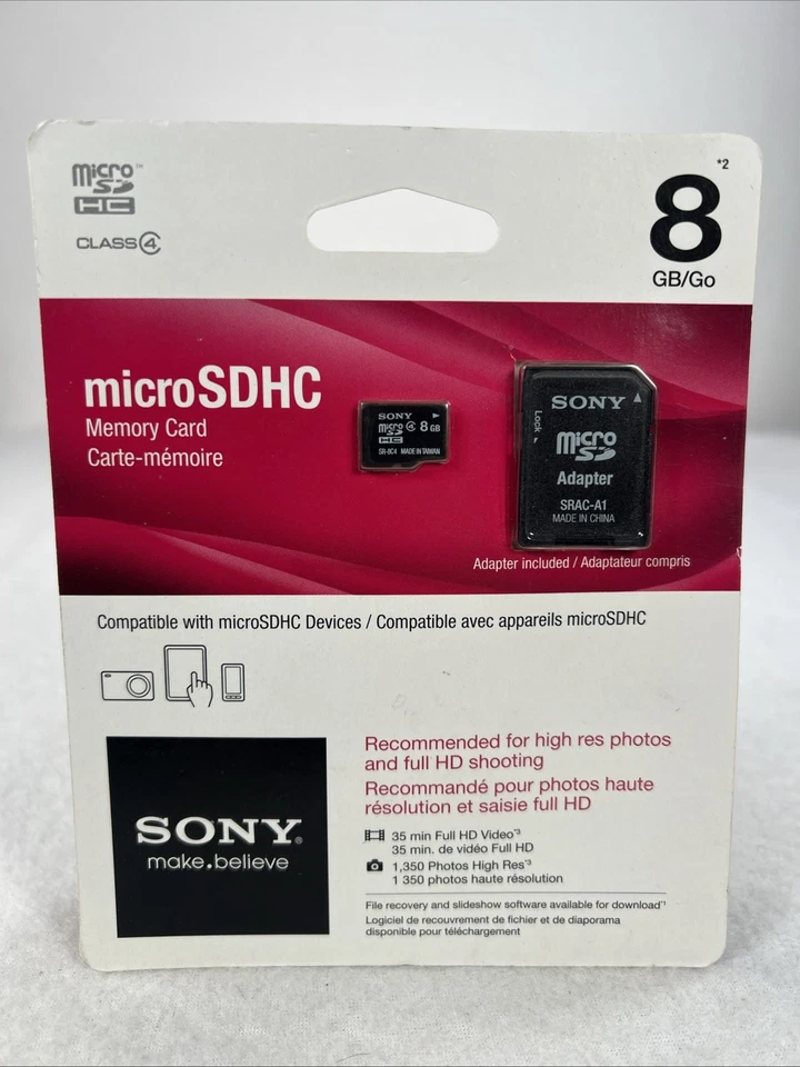 Sony 8GB MicroSDHC Card - SR8A4 Sealed - Image 1 of 3