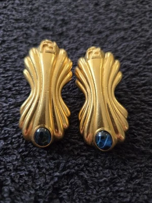 Винтажные позолоченные серьги Fendi с позолоченными спинками 12 карат, подлинные - Изображение 1 из 4