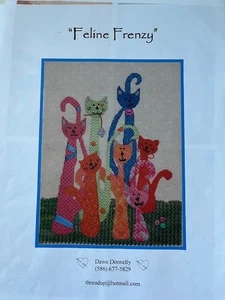 Feline Frenzy Dawn Donnelly Stitches Needlepoint Kit STARTED TO FINISH - Picture 1 of 4