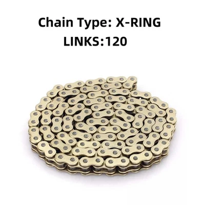 KX125 KX250 520 Chain 120 Links For Kawasaki KX 125 250 KX250F/450F KLX450R Gold - Image 1 of 4