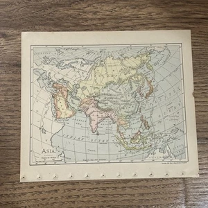 Antica mappa dell'Asia 1901 9"x8" - Foto 1 di 8