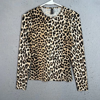 Top manga larga estampado leopardo mediano H&M Dividido para mujer poliéster elastano Foto 1 de 4