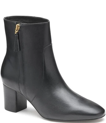 Botas al tobillo Johnston & Murphy Eleanor para mujer negras de piel de becerro con cremallera, nuevas sin caja, talla 9,5 Foto 1 de 4
