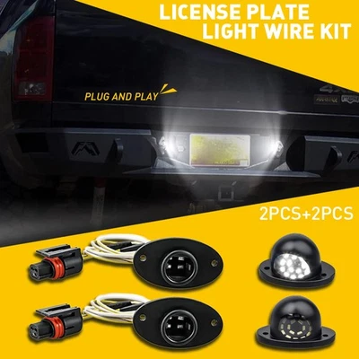 Fit 1994-2001 Dodge RAM 1500 2500 3500 LED License Plate Light Lens Lamp w/ wire - Image 1 of 4
