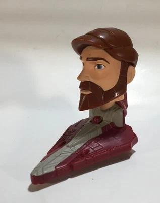 2008 Star Wars Obi-Wan Kenobi Bobble Head Toy McDonald's Clone Wars Bobblehead - Imagem 1 de 4
