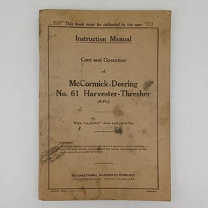McCormick-Deering IH Instruction Manual No. 61 Harvester-Thresher (6 ft.) 1939 - Picture 1 of 8