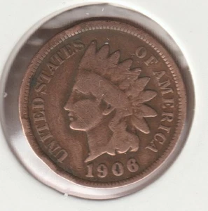 US Rare Old West 1906 Indian Head Penny Coin American Collection Shield Cent USA - Picture 1 of 2