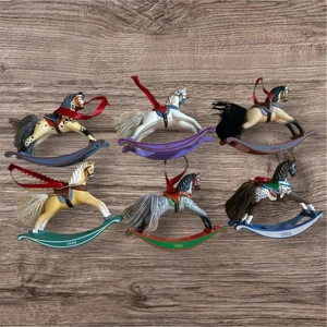 6 adornos de recuerdo de sello vintage caballo mecedor serie coleccionista sin caja - Imagen 1 de 4