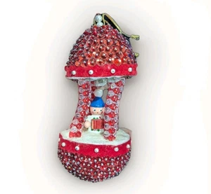 Vintage Beaded Elf Playing Accordion Ornament Beaded 5.5in Rare Retro - Picture 1 of 7