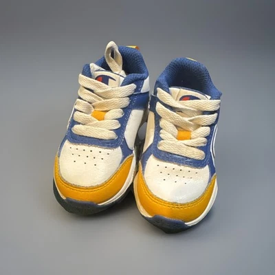 Zapatillas deportivas Champion para niños pequeños talla 5 blancas amarillas azules  Foto 1 de 4