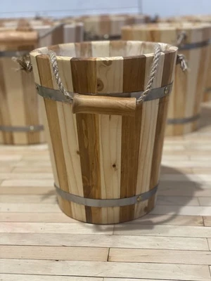 sauna bucket 7 L wooden Sauna bucket, wooden, - Image 1 of 4