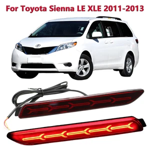 Kit completo de luces reflectoras de parachoques trasero LED para Toyota Sienna LE XLE 2011-2013 - Imagen 1 de 7