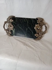 Marmo Verde Vite Vintage GODINGER Argento Art Co Salumiera Formaggio Tavola - Foto 1 di 7