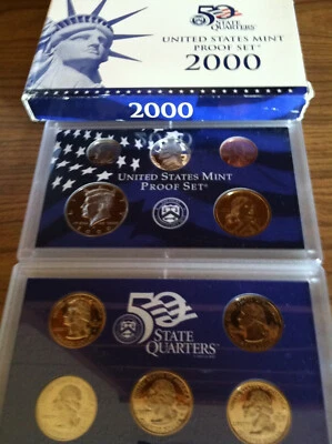 2000-S  US MINT  PROOF SET  10 COINS State Quarters W/ORIGINAL BOX COA INC. #M68 - Image 1 of 4
