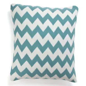 Chevron Teal Blue 20" x 20" Throw Accent Pillow - Picture 1 of 2