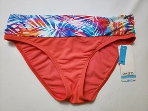 Sunsets Women's Juniors Banded Bikini Swim Bottom Size M 30" Waist Coral $54 *X - Picture 1 of 7