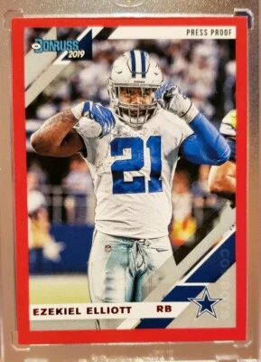 2019 Donruss Ezekiel Elliott Variation Press Proof Red SP Retail Parallel #75 - Image 1 of 3