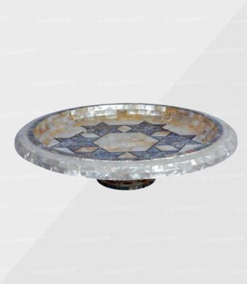 Frutero de mármol de 12" concha para fregona tazón decoración del hogar mesa tazón arte y coleccionables Foto 1 de 4