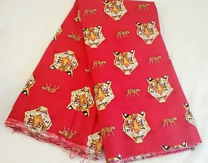 Knallroter Isiagu Stoff. Nigerianischer Igbo Hochzeit Isiagu Tiger 🐅 Kopf am Jahr - Bild 1 von 7