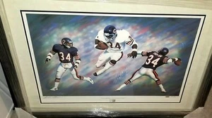 Walter Payton signed HOF Andrew Goralski framed Litho #646/1993 w/Steiner COA - Picture 1 of 9