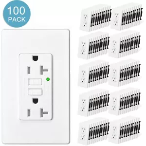 Indicatore LED Prese GFCI 20 Amp Antimanomissione con Piastre ETL 100 Confezioni - Foto 1 di 12