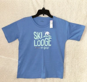 Girl's EVSIE by Maurices Powder Blue "Ski Lodge Vibes" T-shirt XLarge 13/14 NWT - Picture 1 of 1