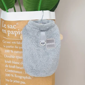 Warm Plush Dog Cat Vest Winter Pet Solid Jumper Coat Sweater W/Pulling RingS-2XL - Picture 1 of 16