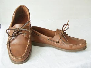 AIGLE" Gr.40 Schnürer Sneaker Bootschuhe Mokassins Leder braun wenig getragen - Bild 1 von 10