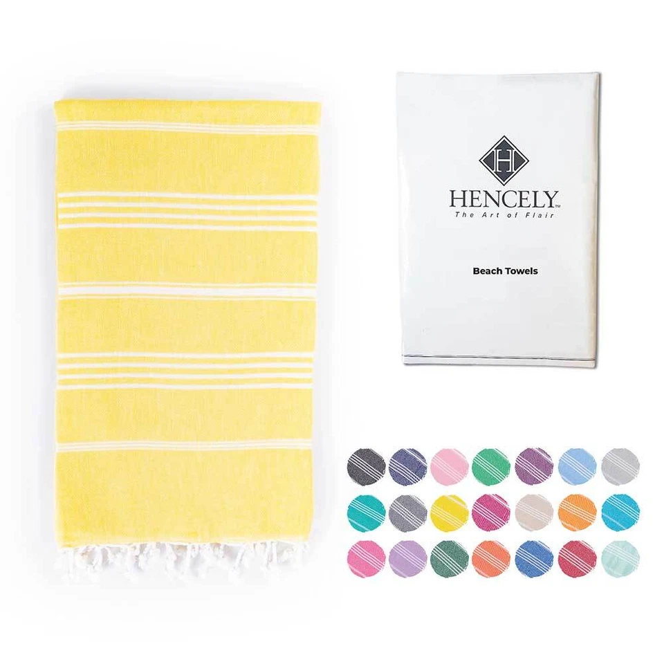Toalla de playa Hencely grande a rayas 100 % algodón 37x68 - viaje de baño suave de secado rápido Foto 1 de 1