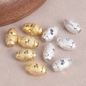 50 cuentas sueltas de metal hueco ovaladas de 5x8 mm 6x10 mm para hacer joyas - Imagen 1 de 6