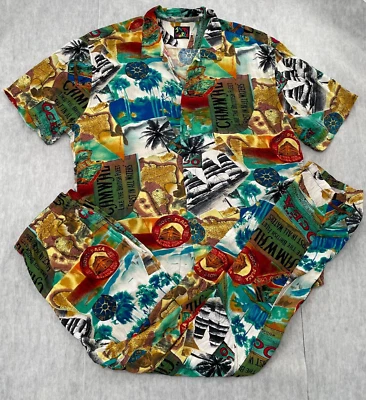 VINTAGE Jams World Shirt Pants Adult XL Large Havana Ocean 2pc Set Mens L - XL - Image 1 of 4