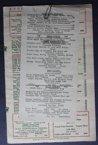 Juego de 2 menús Hackensack New Jersey Excels Restaurant de la década de 1930 -- - Imagen 1 de 1