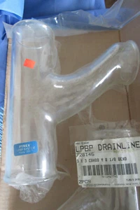 NOS Corning Pyrex Single Combination Y 1/8 Bend  3" LPBP Glass Drainline Fitting - Picture 1 of 4