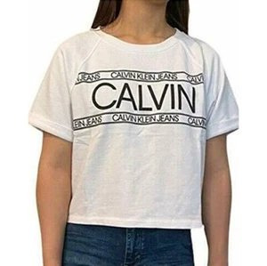 Calvin Klein Jeans Relaxed Fit Crop Top Women's XXL French Terry Logo Print - Picture 1 of 8