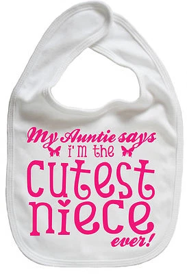 IMAGE IS EVERYTHING Baby Tante Lätzchen "Meine Tante sagt, ich bin süßeste Nichte aller Zeiten" Nichte Tante Geschenk