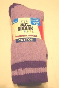 Girls Socks Shoes Size Large 4-10 Thermal Cotton Violet - Picture 1 of 2