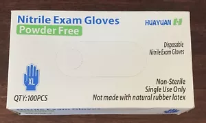 HUAYAN powder free Nitrile Exam disposable non-sterile Gloves,Blue, 100pcs, M,XL - Picture 1 of 2