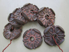 7 décorations rosaces ancienne fonte décoré motif  fleurs diamètre 7,5 cm