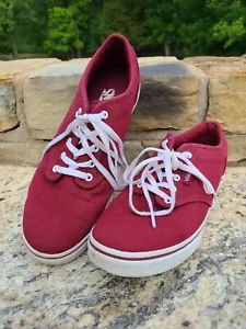 VANS Low Top Canvas Lace Up Burgundy White Sneaker Womens Size 8 - Picture 1 of 6