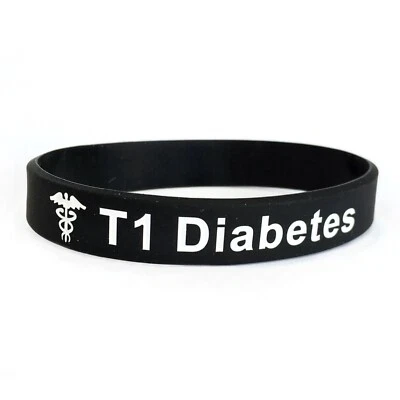 T1 Diabetes Type 1 Diabetiker Medizinische Armband Auf Englisch Fur Herren Damen - Bild 1 von 4