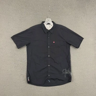 Рубашка Quiksilver для мальчиков размер XL черная на пуговицах хлопковая смесь конькобежец серфер пляжная повседневная - Изображение 1 из 4