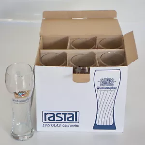 WEIHENSTEPHAN Wheat Beer New Set of 6 (Six) 0.5L / 16.9oz Clear Glass NIB Boxed - Picture 1 of 7