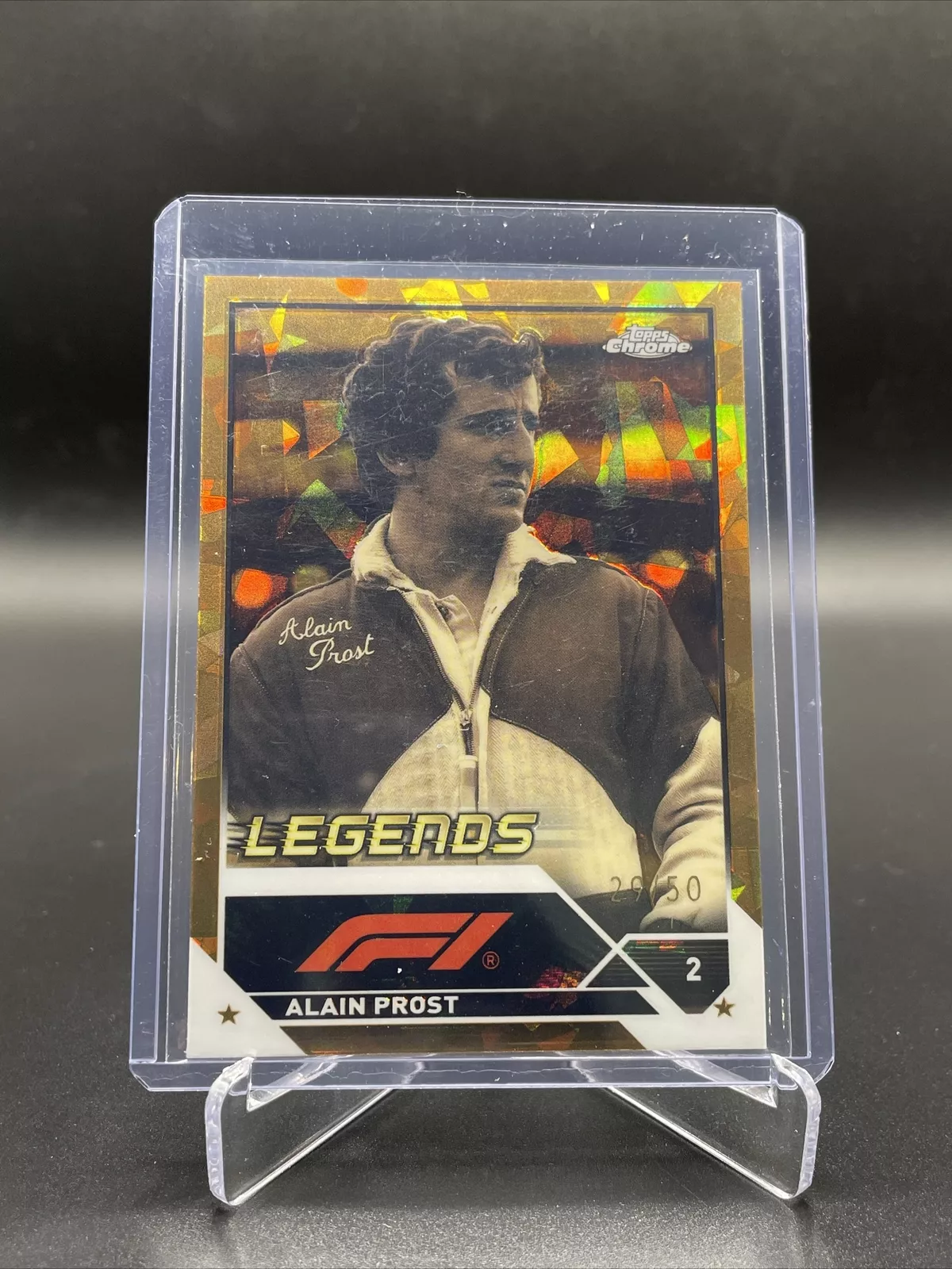 2023 Topps Chrome Sapphire Formula 1 F1 Alain Prost Gold 29/50 #196