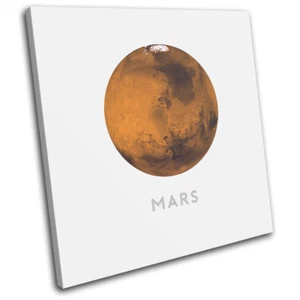 Planets Mars Modern Cosmos Space SINGLE CANVAS WALL ART Picture Print - Picture 1 of 1